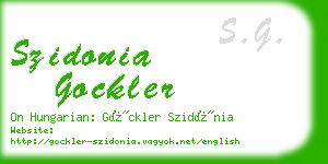 szidonia gockler business card